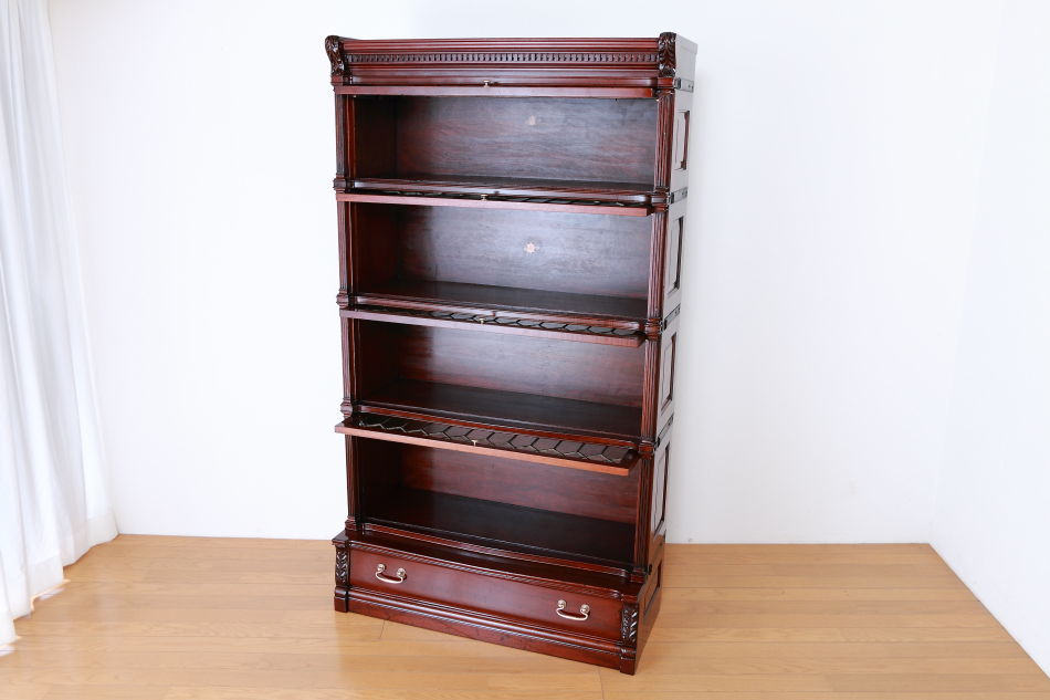 グローブヴェルニッケGlobe Wernicke 5スタッキングステンドグラスマホガニーブックケース