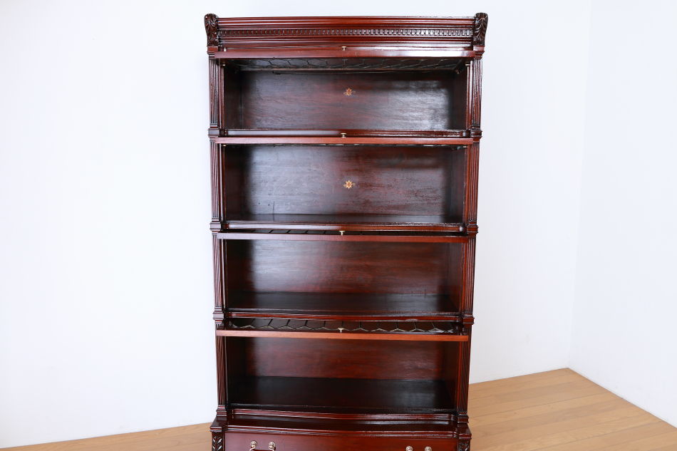 グローブヴェルニッケGlobe Wernicke 5スタッキングステンドグラスマホガニーブックケース