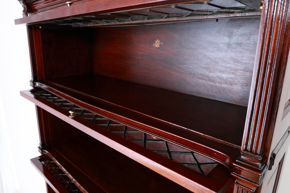 グローブヴェルニッケGlobe Wernicke 5スタッキングステンドグラスマホガニーブックケース