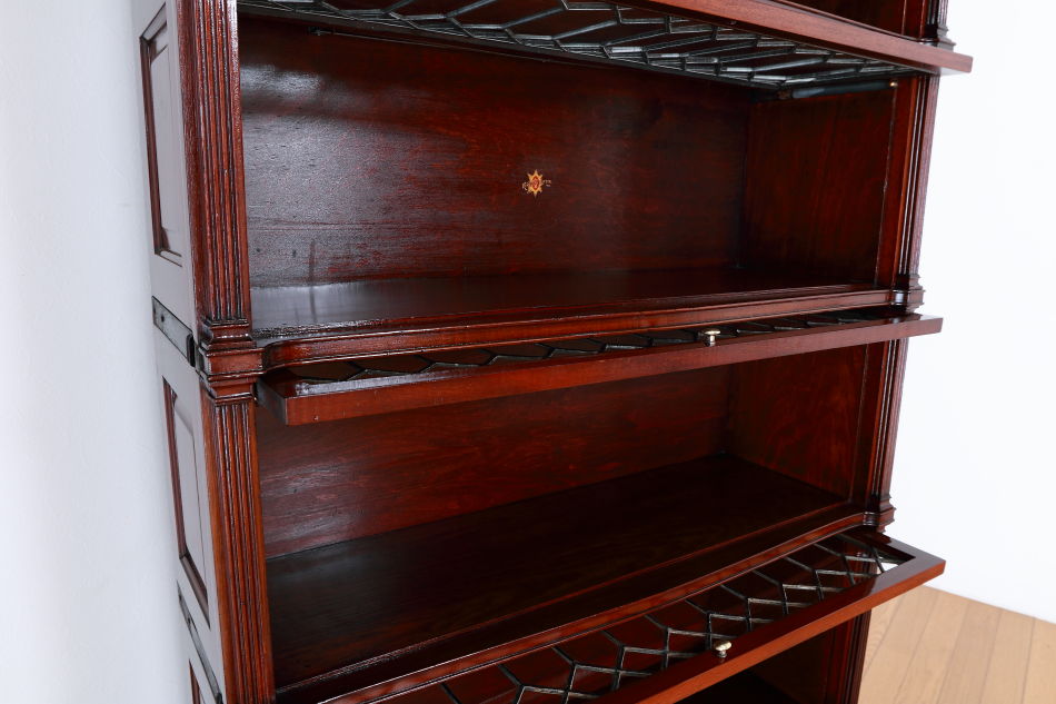 グローブヴェルニッケGlobe Wernicke 5スタッキングステンドグラスマホガニーブックケース