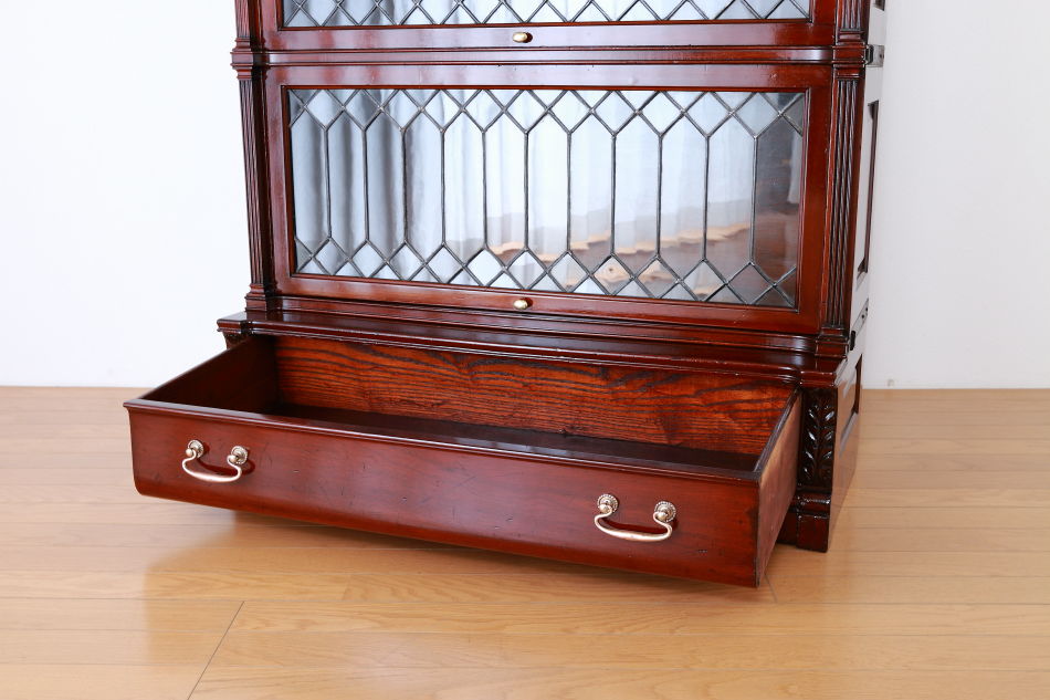 グローブヴェルニッケGlobe Wernicke 5スタッキングステンドグラスマホガニーブックケース