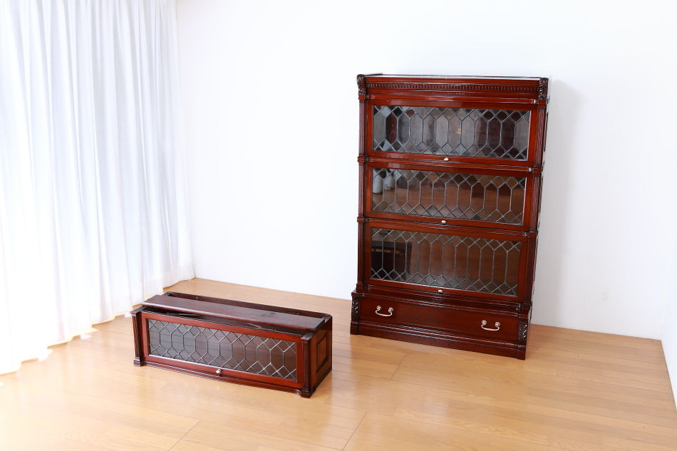 グローブヴェルニッケGlobe Wernicke 5スタッキングステンドグラスマホガニーブックケース