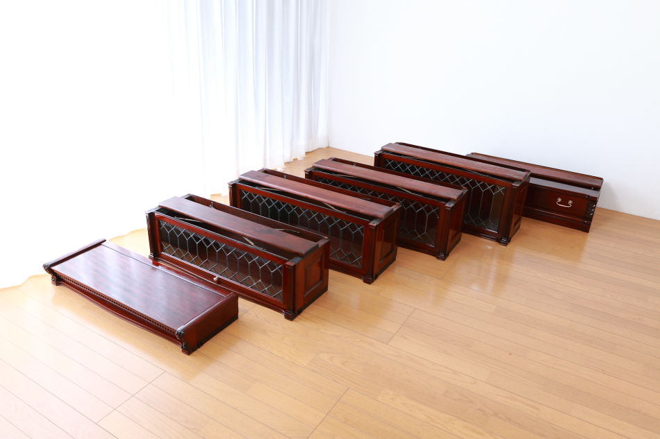 グローブヴェルニッケGlobe Wernicke 5スタッキングステンドグラスマホガニーブックケース