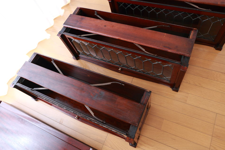 グローブヴェルニッケGlobe Wernicke 5スタッキングステンドグラスマホガニーブックケース