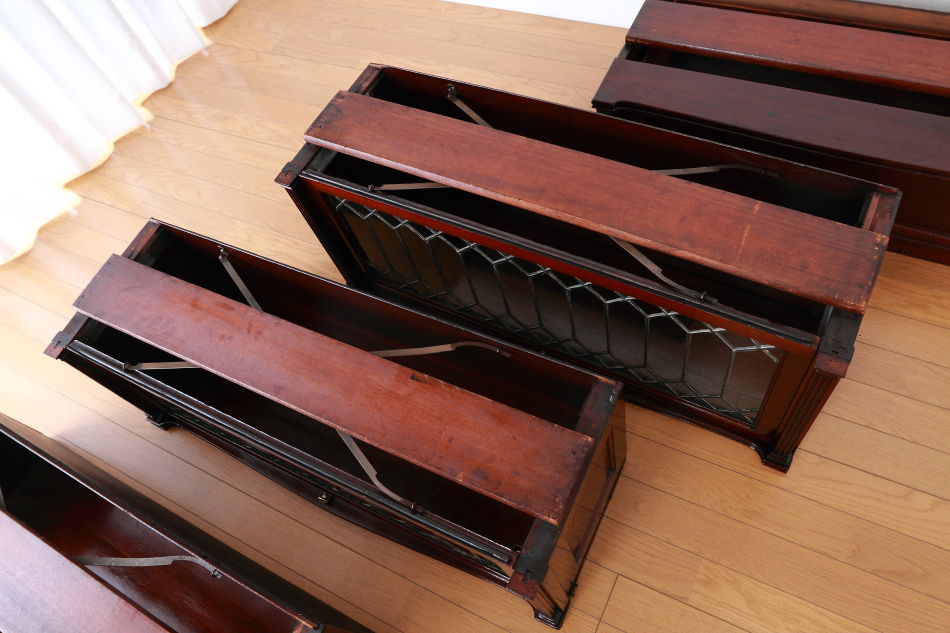 グローブヴェルニッケGlobe Wernicke 5スタッキングステンドグラスマホガニーブックケース