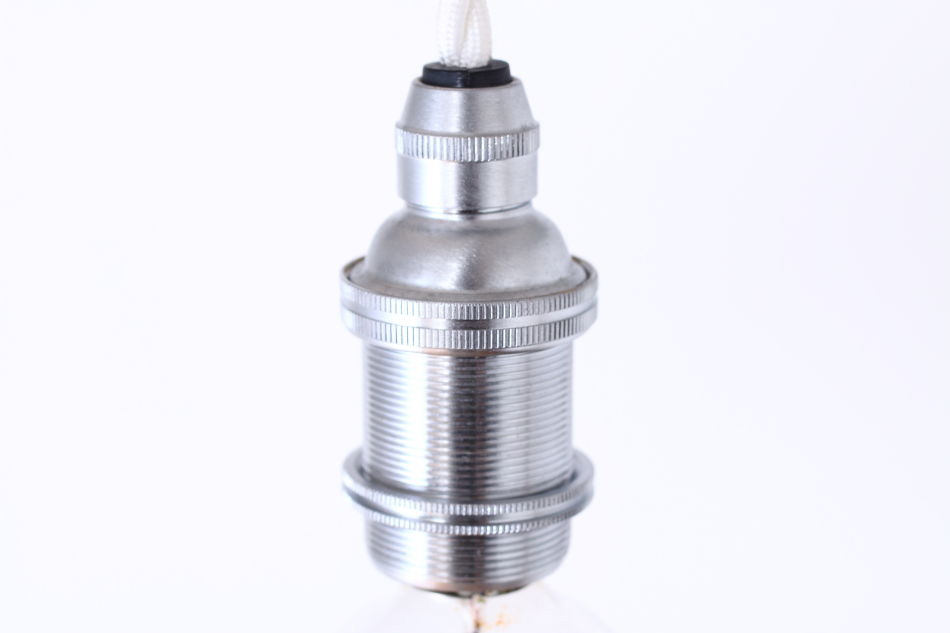 ブリティッシュ・トラディショナル アルミヘアラインシルバー E17コードペンダントランプ