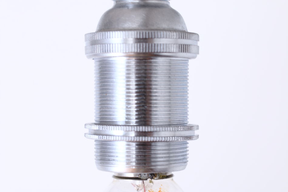 ブリティッシュ・トラディショナル アルミヘアラインシルバー E17コードペンダントランプ