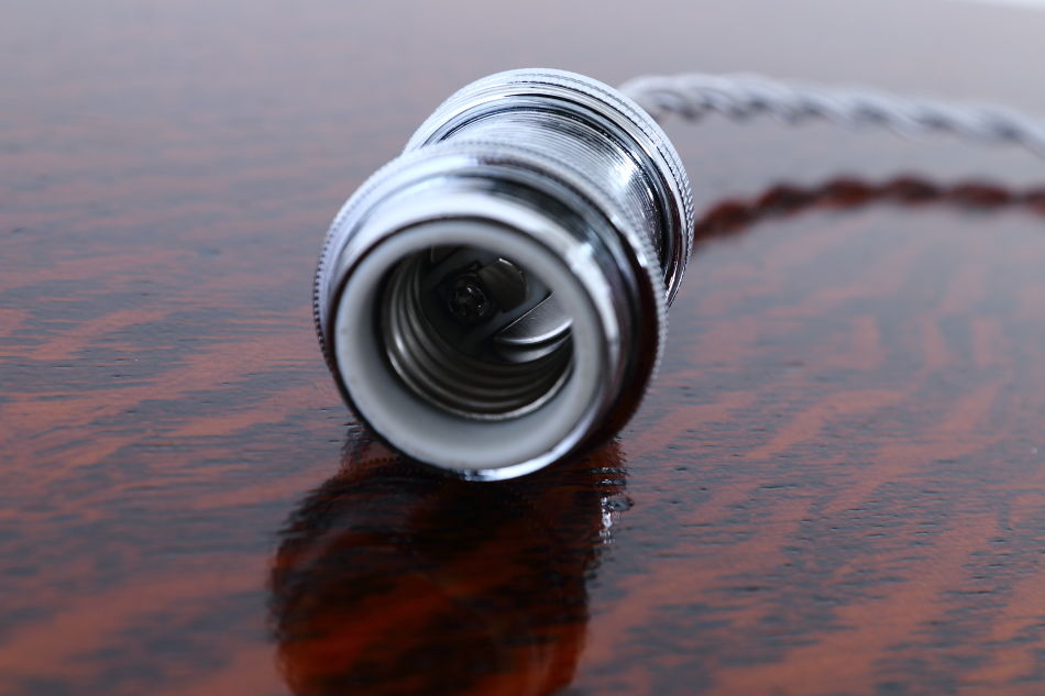 ブリティッシュ・トラディショナル アルミヘアラインシルバー E17コードペンダントランプ