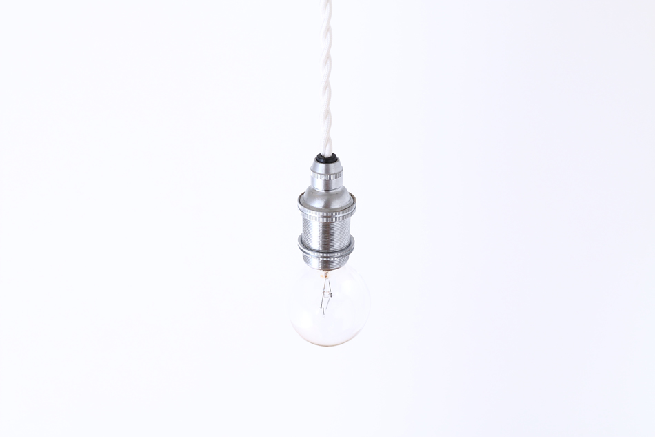 ブリティッシュ・トラディショナル アルミヘアラインシルバー E17コードペンダントランプ