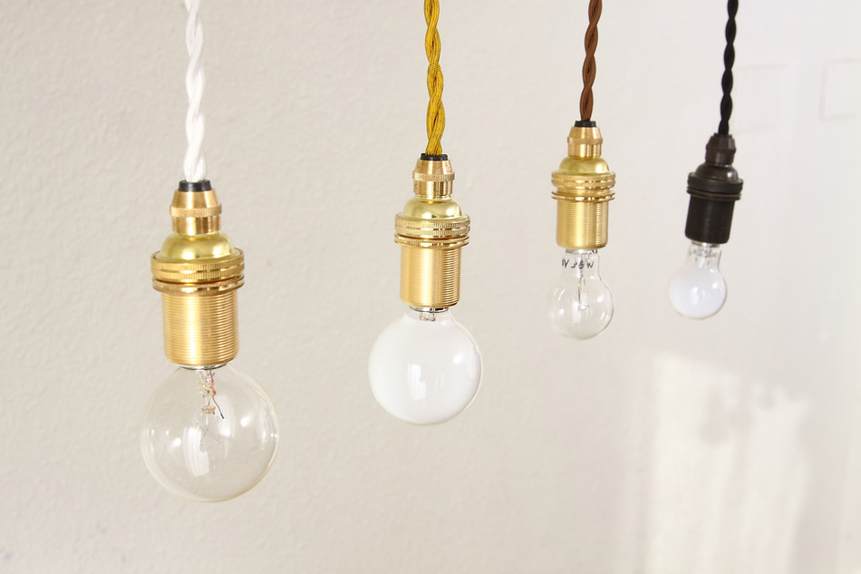 ブリティッシュ・トラディショナル アルミヘアラインシルバー E17コードペンダントランプ