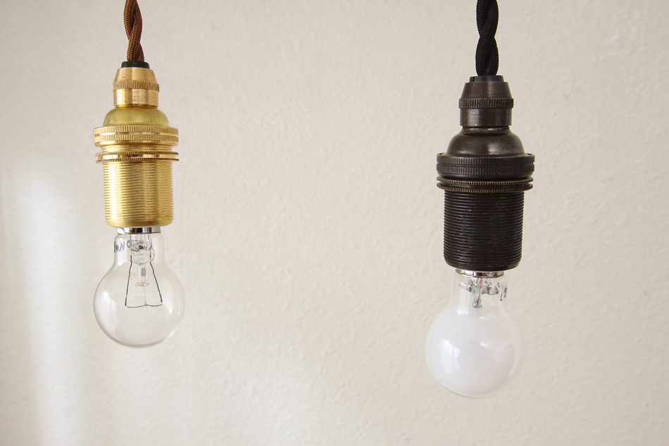 ブリティッシュ・トラディショナル アルミヘアラインシルバー E17コードペンダントランプ