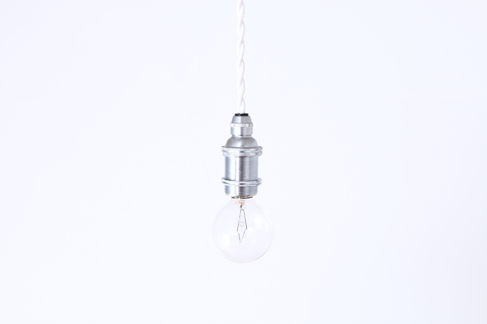 ブリティッシュ・トラディショナル アルミヘアラインシルバー E17コードペンダントランプ