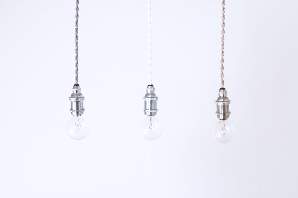 ブリティッシュ・トラディショナル アルミヘアラインシルバー E17コードペンダントランプ