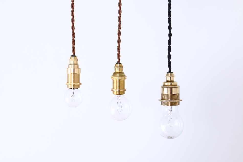 ブリティッシュ・トラディショナル アルミヘアラインシルバー E17コードペンダントランプ