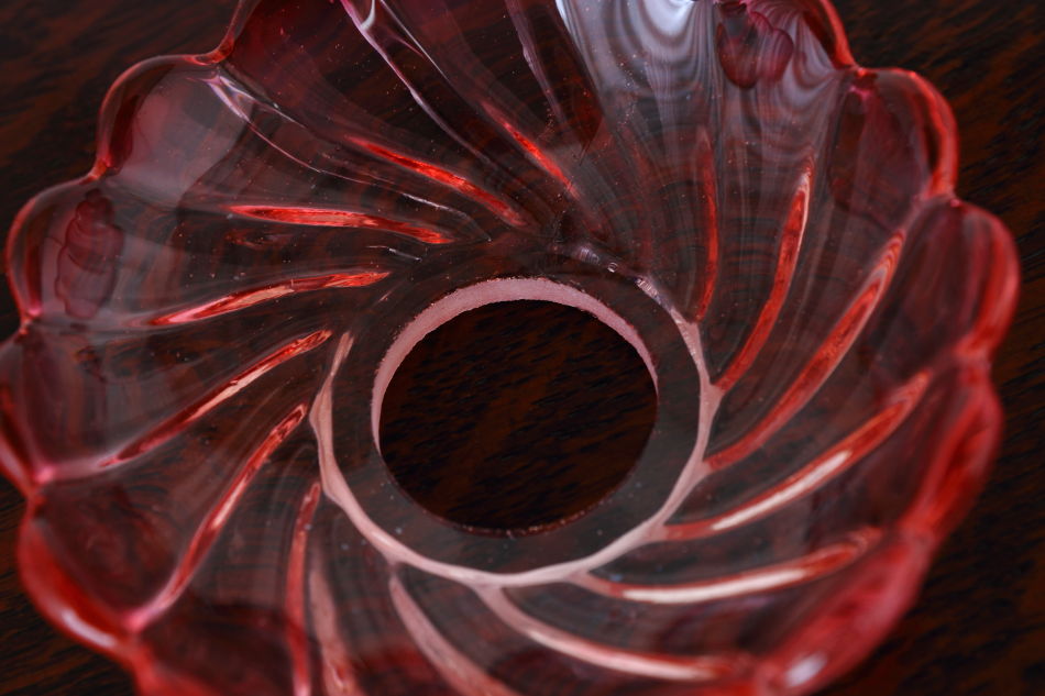 オールドバカラBACCARAT ピンククリスタル ディッシュ ミニペンダントランプ