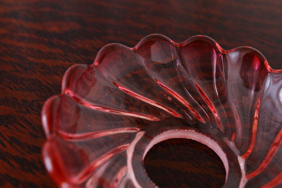 オールドバカラBACCARAT ピンククリスタル ディッシュ ミニペンダントランプ