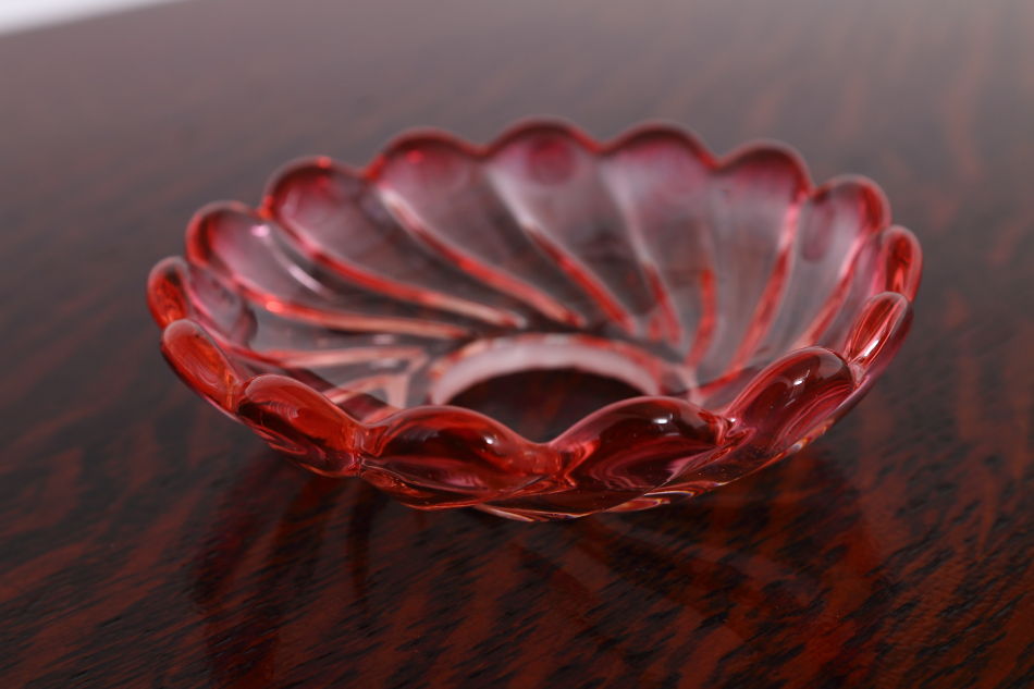 オールドバカラBACCARAT ピンククリスタル ディッシュ ミニペンダントランプ