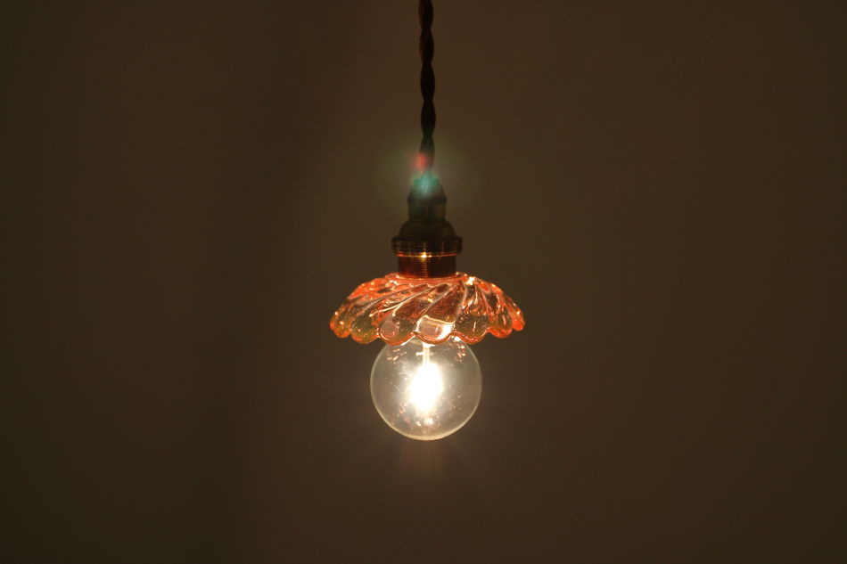 オールドバカラBACCARAT ピンククリスタル ディッシュ ミニペンダントランプ