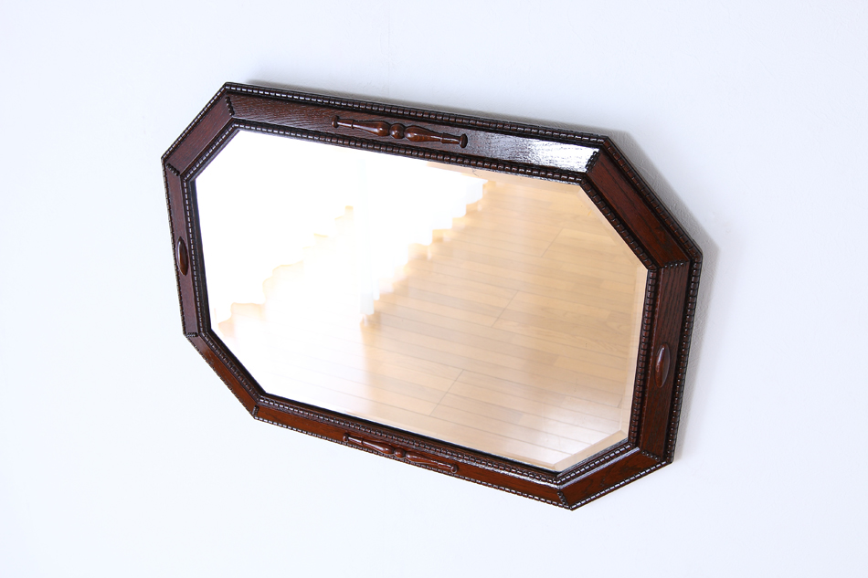 クオリティオーク カービングフレームウォールミラー