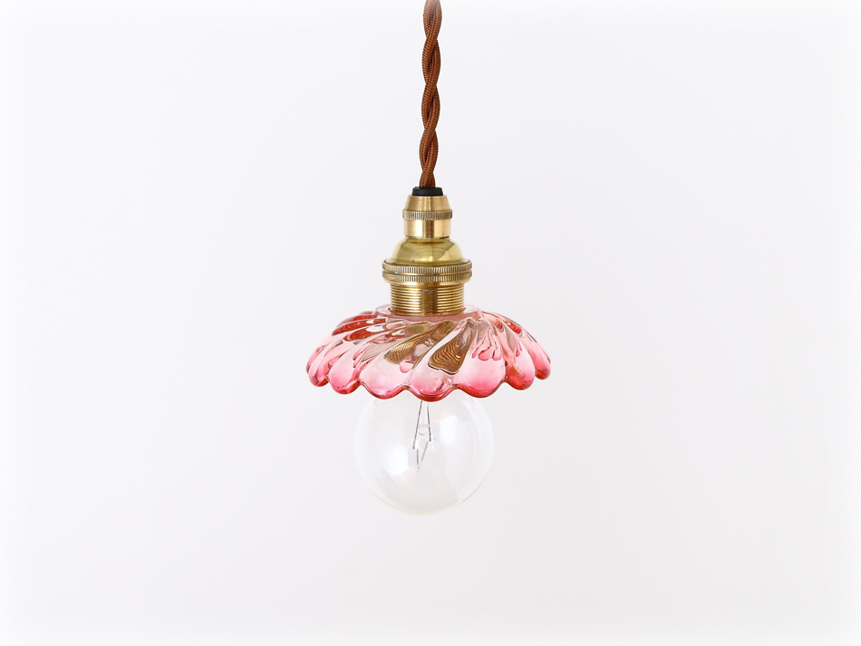 オールドバカラBACCARAT ピンククリスタル ディッシュ ミニペンダントランプ