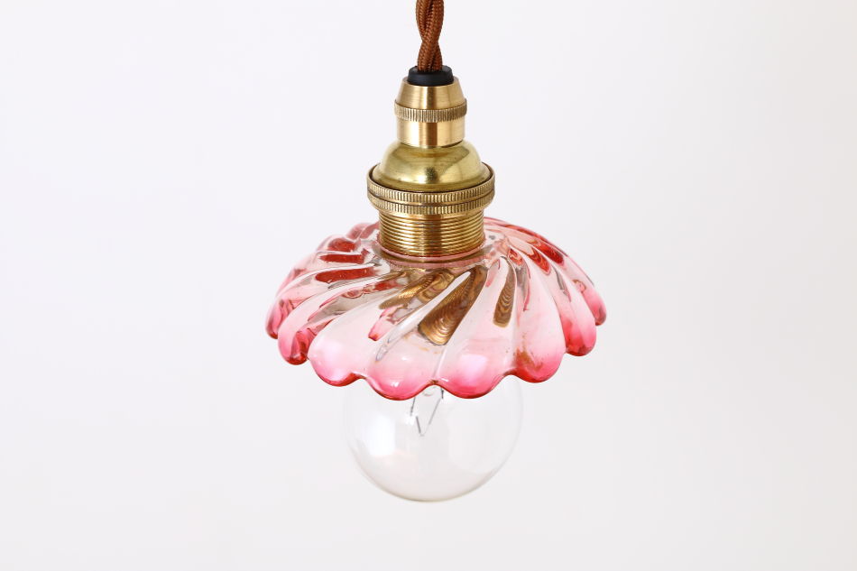 オールドバカラBACCARAT ピンククリスタル ディッシュ ミニペンダントランプ