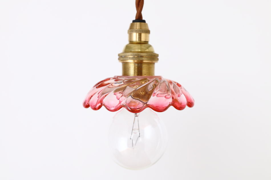 オールドバカラBACCARAT ピンククリスタル ディッシュ ミニペンダントランプ