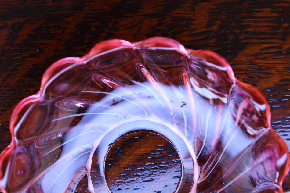 オールドバカラBACCARAT ピンククリスタル ディッシュ ミニペンダントランプ