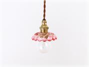 オールドバカラBACCARAT ピンククリスタル ディッシュ ミニペンダントランプ