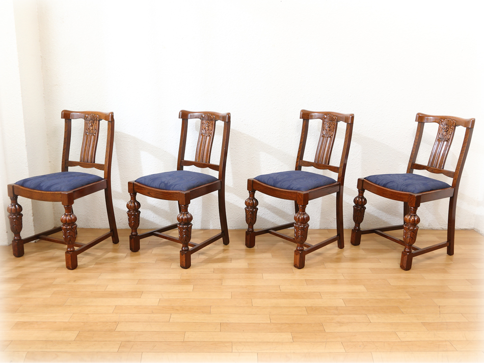 スーパークオリティフローラル&バルボス チューダーオーク ダイニング5点セット