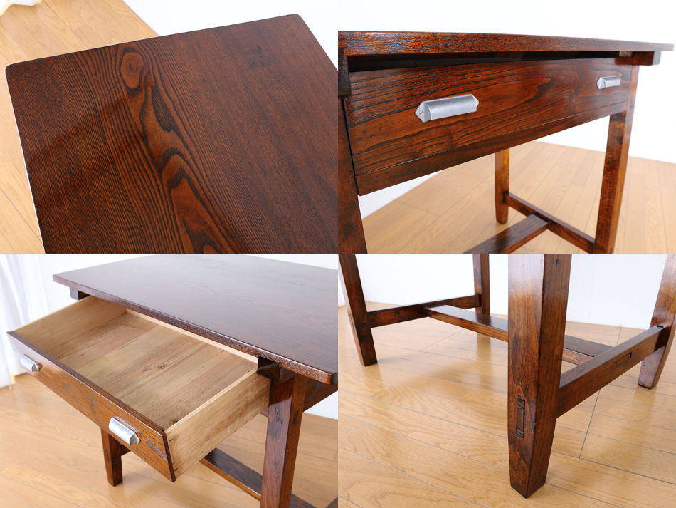 和骨董WA-COTTOO 昭和レトロ 欅(ケヤキ) ヒラデスクHIRA-DESK平机