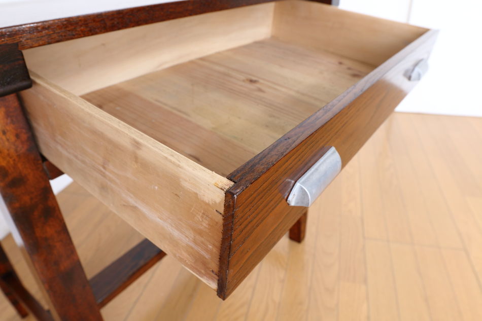 和骨董WA-COTTOO 昭和レトロ 欅(ケヤキ) ヒラデスクHIRA-DESK平机