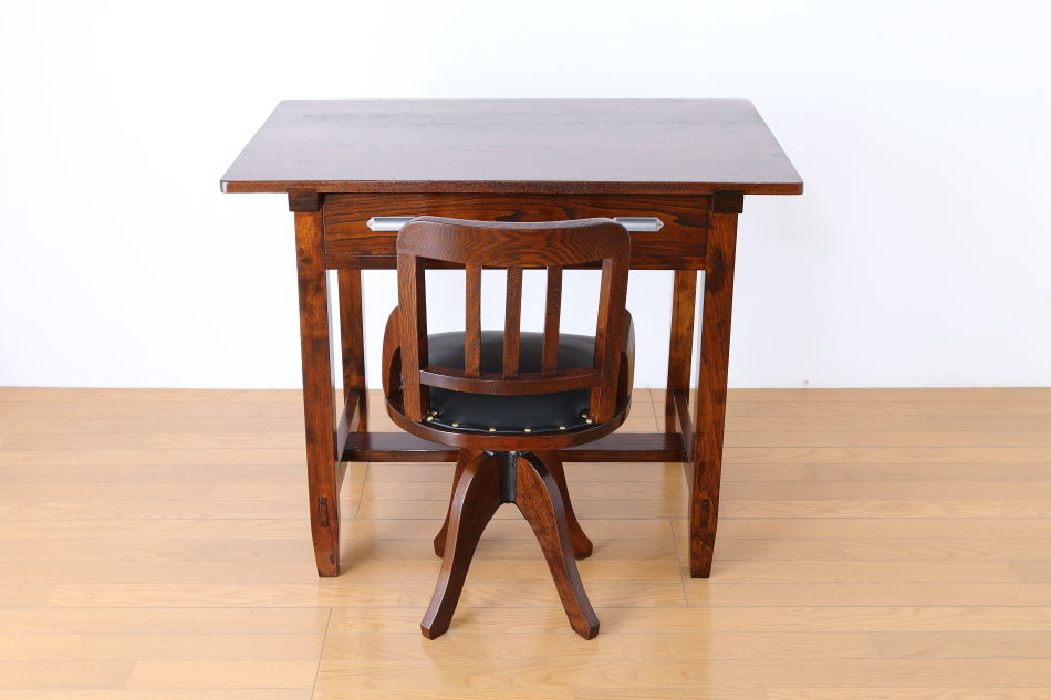 和骨董WA-COTTOO 昭和レトロ 欅(ケヤキ) ヒラデスクHIRA-DESK平机