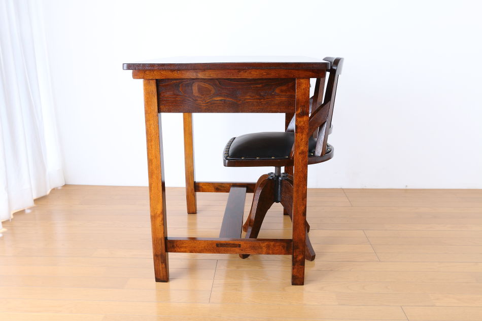 和骨董WA-COTTOO 昭和レトロ 欅(ケヤキ) ヒラデスクHIRA-DESK平机