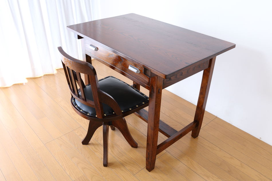和骨董WA-COTTOO 昭和レトロ 欅(ケヤキ) ヒラデスクHIRA-DESK平机