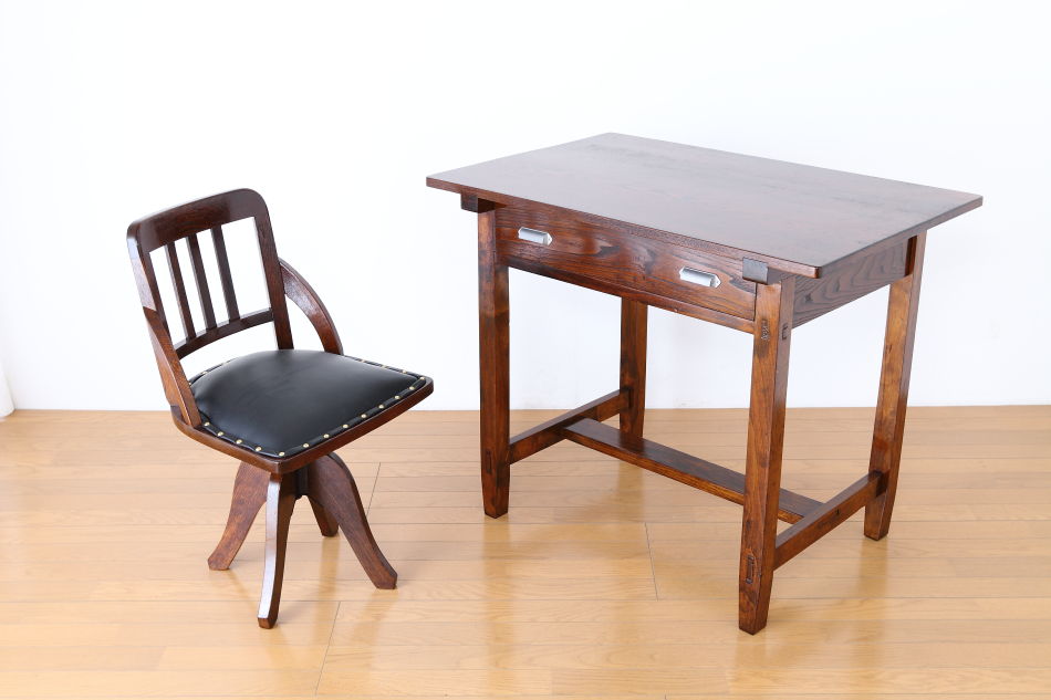 和骨董WA-COTTOO 昭和レトロ 欅(ケヤキ) ヒラデスクHIRA-DESK平机