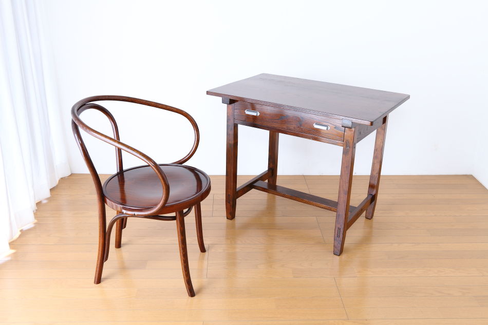 和骨董WA-COTTOO 昭和レトロ 欅(ケヤキ) ヒラデスクHIRA-DESK平机