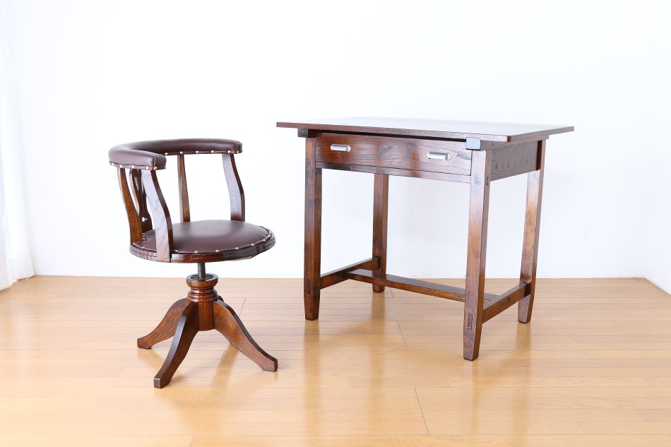 和骨董WA-COTTOO 昭和レトロ 欅(ケヤキ) ヒラデスクHIRA-DESK平机