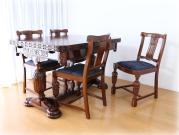 スーパークオリティフローラル&バルボス チューダーオーク ダイニング5点セット