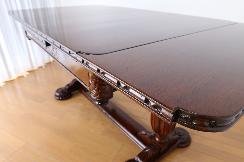 スーパークオリティ フローラル&バルボス チューダーオーク ドローリーフダイニングテーブル