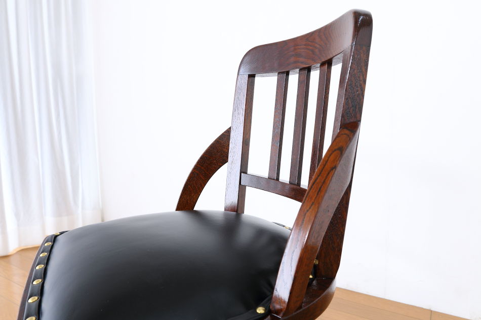和骨董WA-COTTOO 大正ロマンTAISHO-ROMANスタイル 楢の事務椅子/オフィスチェア