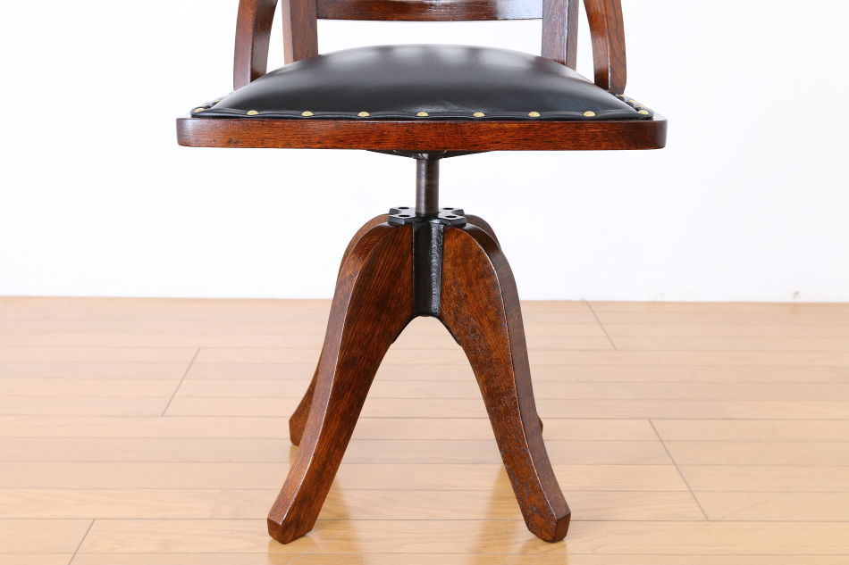 和骨董WA-COTTOO 大正ロマンTAISHO-ROMANスタイル 楢の事務椅子/オフィスチェア