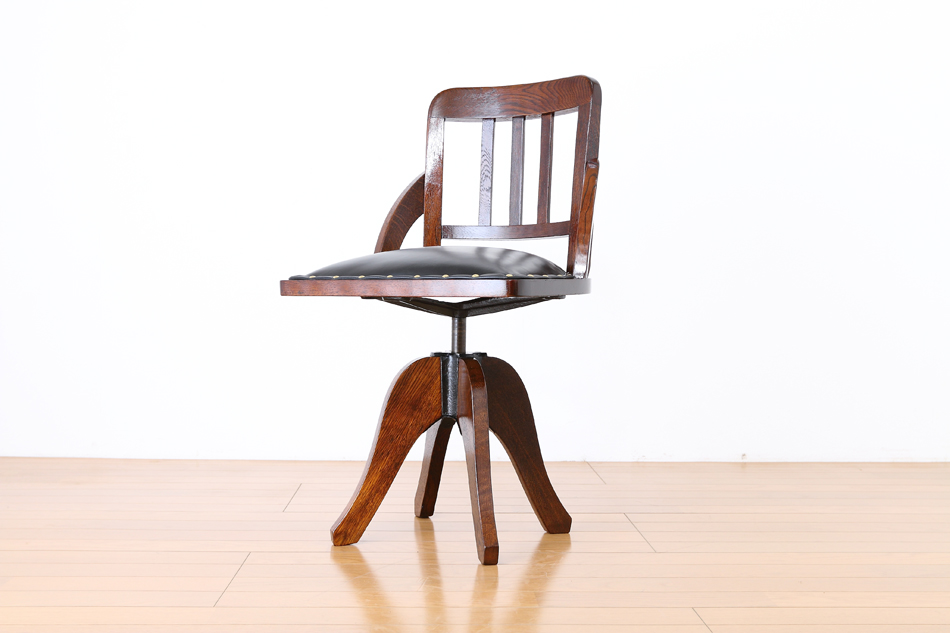 和骨董WA-COTTOO 大正ロマンTAISHO-ROMANスタイル 楢の事務椅子/オフィスチェア
