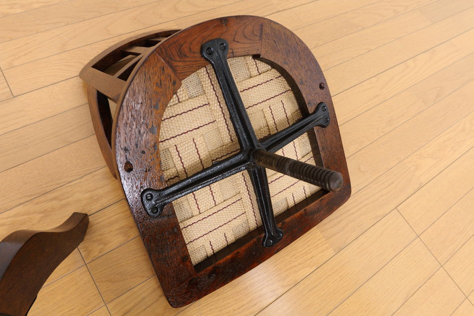 和骨董WA-COTTOO 大正ロマンTAISHO-ROMANスタイル 楢の事務椅子/オフィスチェア