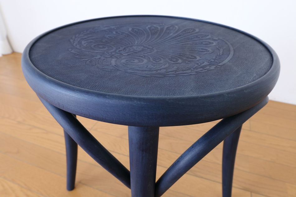 トンTON ベントウッドスツール No60 アーチレッグArch leg/デニムブルー