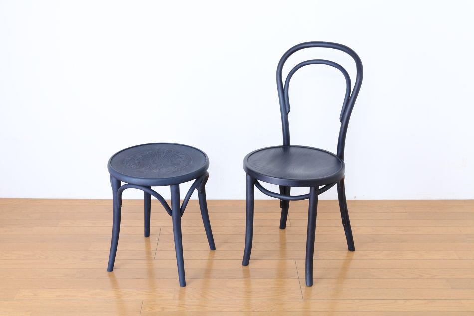 トンTON ベントウッドスツール No60 アーチレッグArch leg/デニムブルー