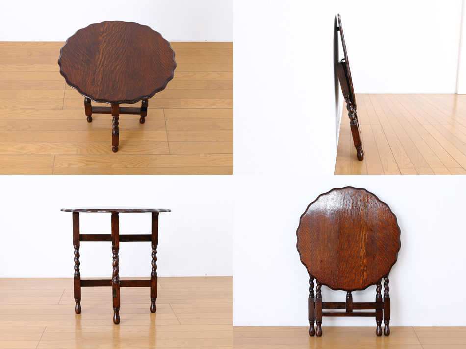 ジャコビアンオーク ツイスト フォールディングテーブル