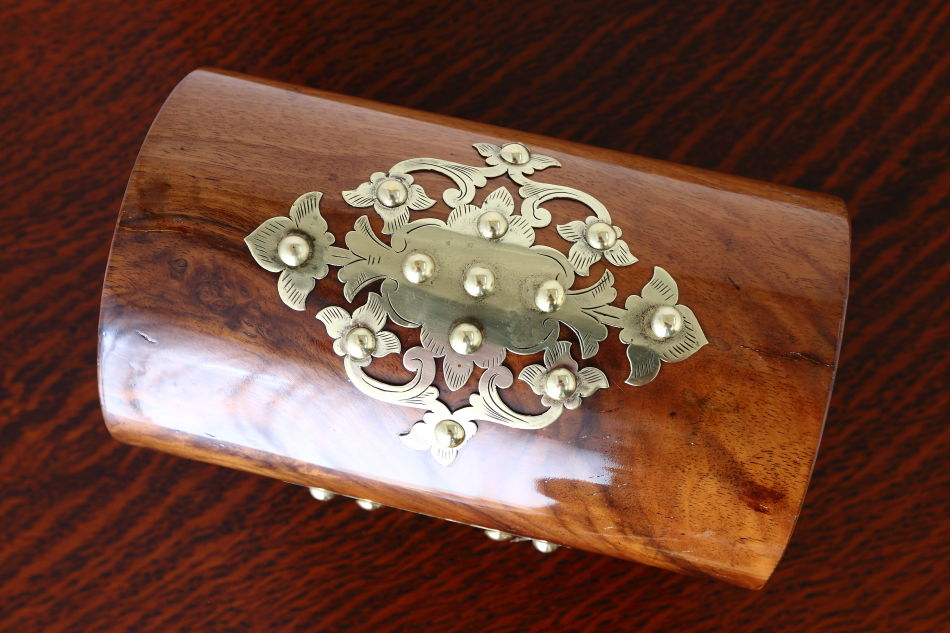 アーリーヴィクトリアン ブラス&バールウォルナット ジュエリーボックス