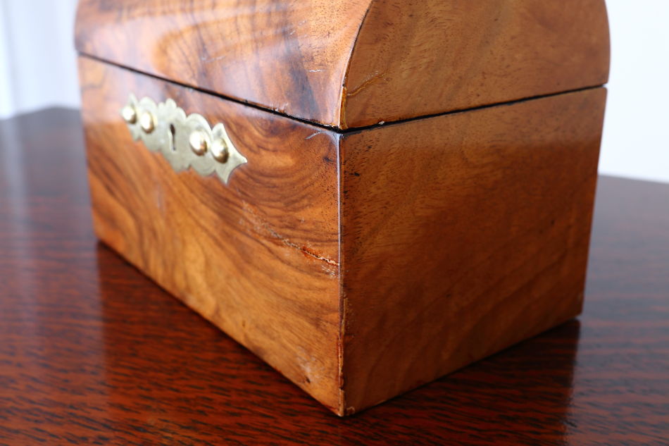 アーリーヴィクトリアン ブラス&バールウォルナット ジュエリーボックス