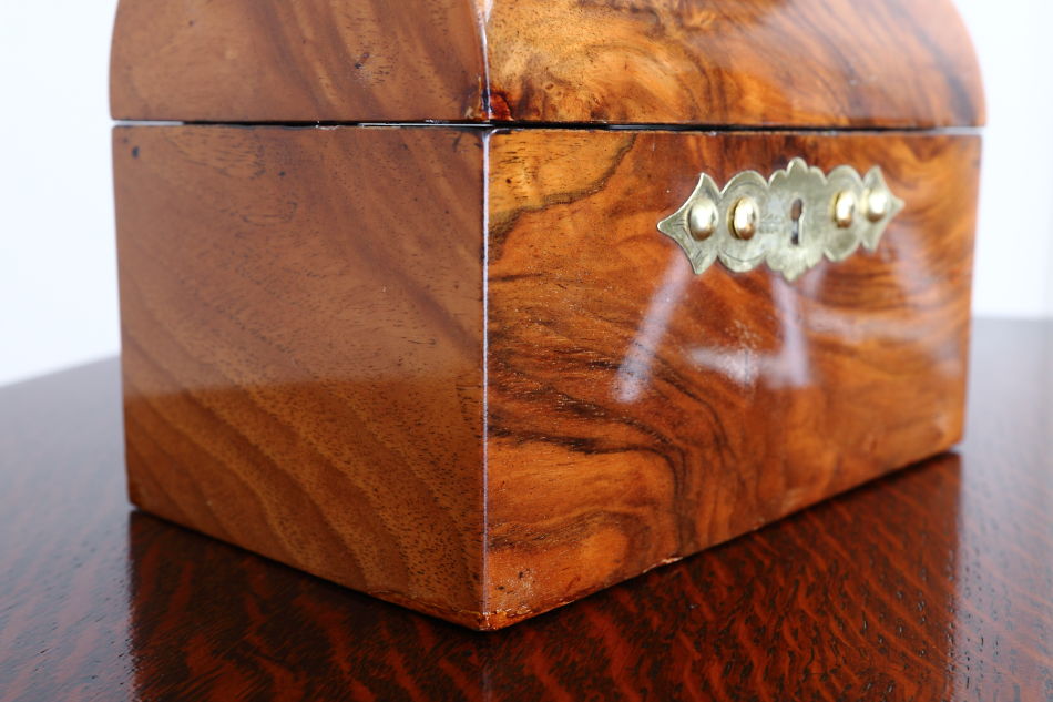 アーリーヴィクトリアン ブラス&バールウォルナット ジュエリーボックス