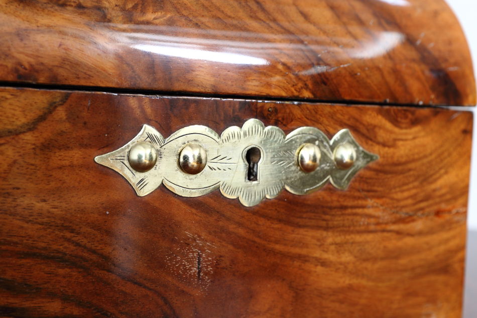 アーリーヴィクトリアン ブラス&バールウォルナット ジュエリーボックス